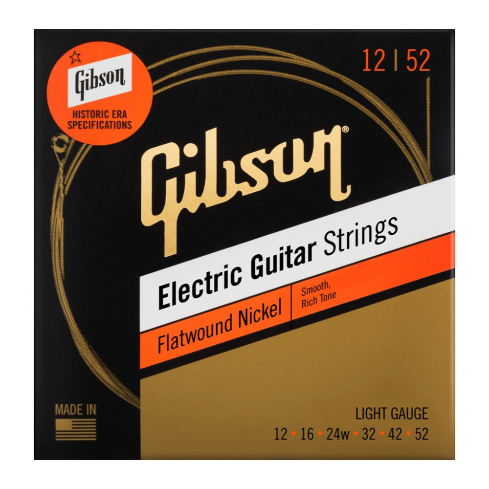 GIBSON STRINGS FOR  FLATWOUND ELECTRIC .012-.052
