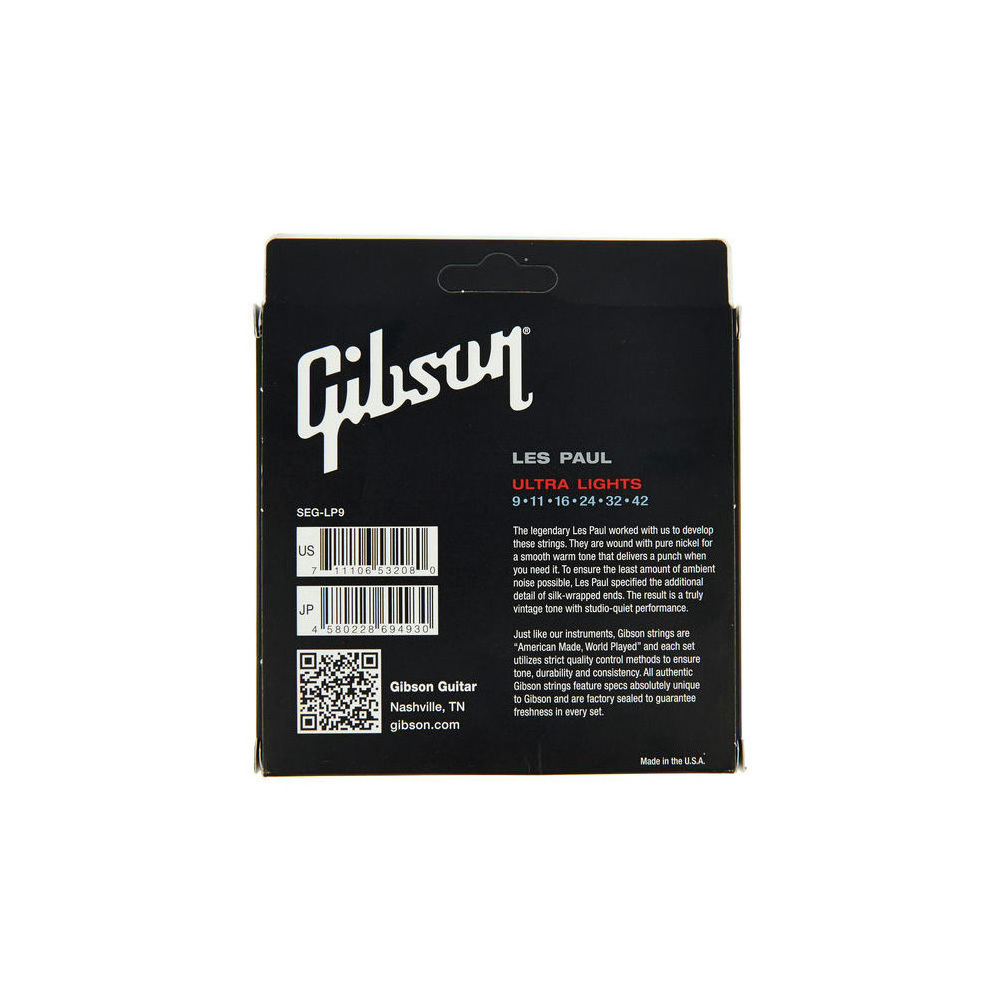 GIBSON ΣΕΤ ΧΟΡΔΕΣ ΗΛΕΚΤΡΙΚΗΣ LES PAUL .009-.042