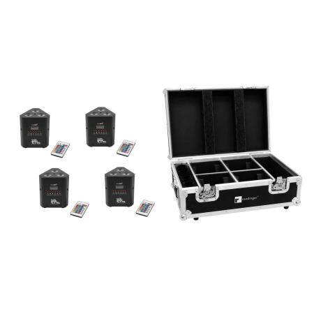 EUROLITE FLIGHTCASE + 4X AKKU TL-3 TRUSSLIGHT QUICKDMX WITH CHARGING FUNCTION