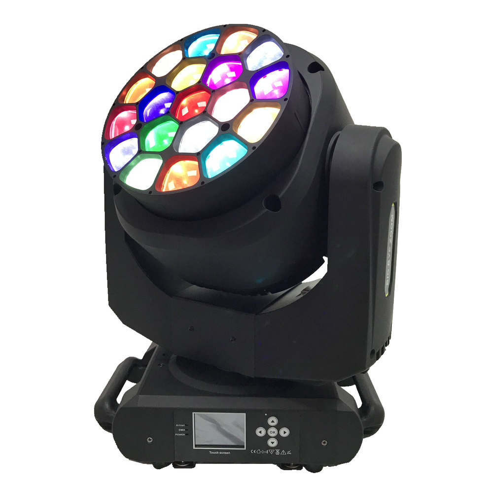 PLS LED WASH RGBW MOVING HEAD WITH 19X15W ZOOM 4°-60°
