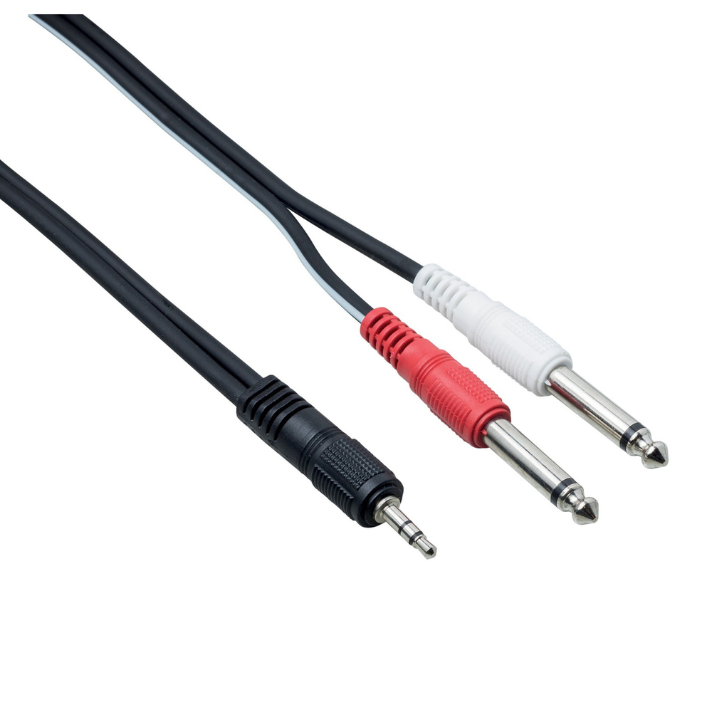 BESPECO CABLE ADAPTOR 3,5mm ST.JACK/2x6,3 ST.JACK 1,5m
