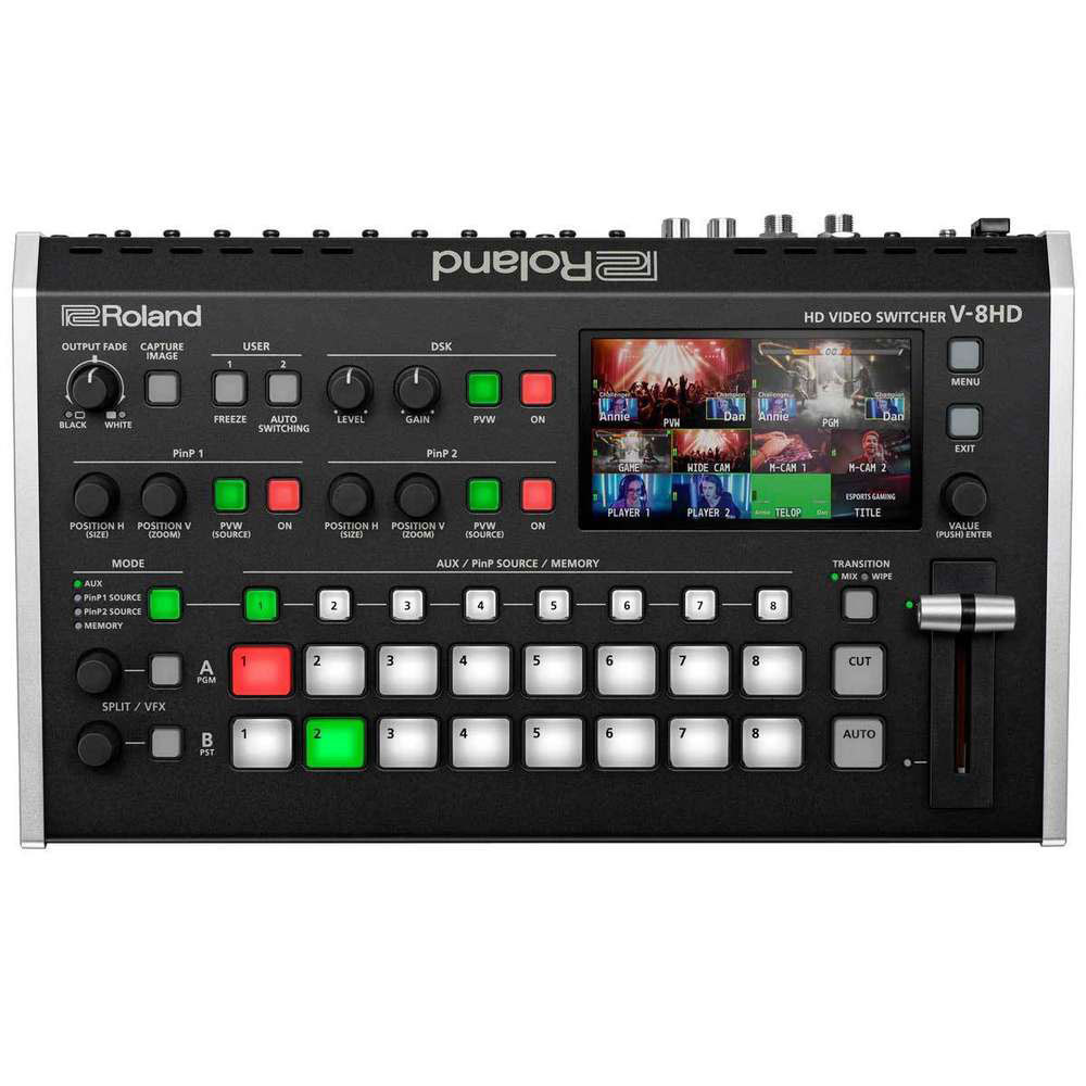 ROLAND 8 CH. HD-HDMI VIDEO SWITCHER - 2PINP - SCREEN