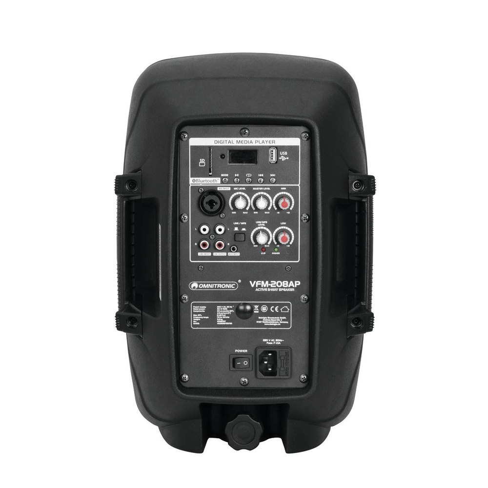 OMNITRONIC 2-WAY ACTIVE SPEAKER 80WRMS, 8''