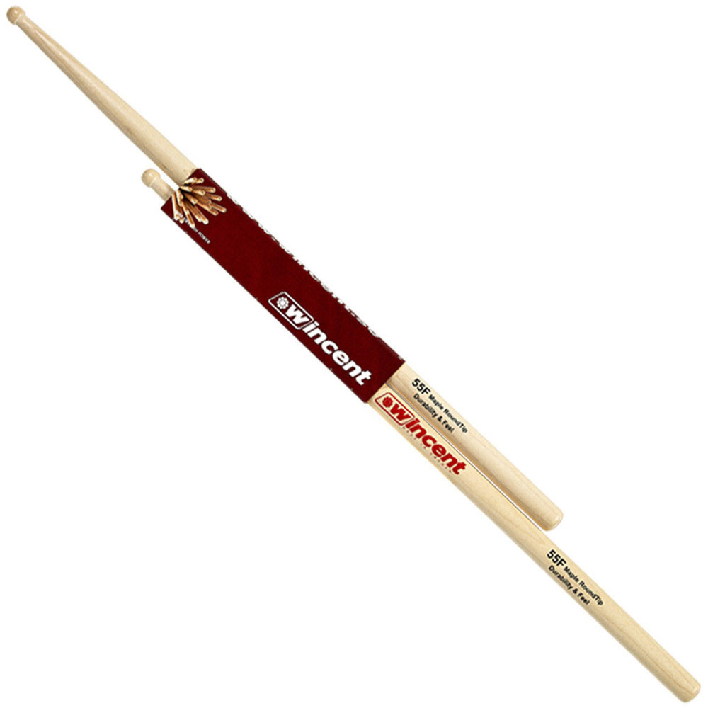 WINCENT MAPLE DRUMSTRICKS ROUND TIP FUSION