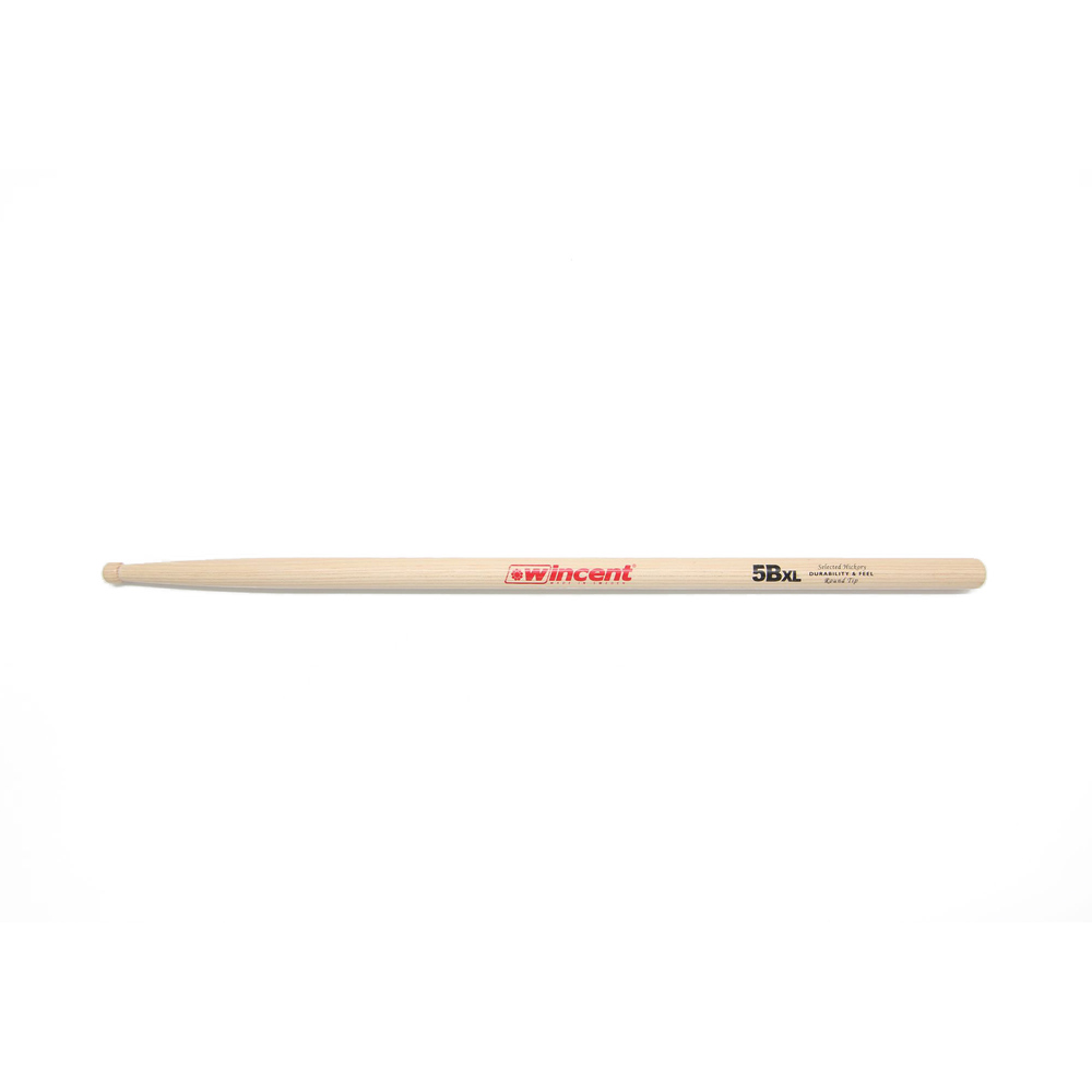 WINCENT 5B XL ROUND TIP HICKORY DRUM STICKS