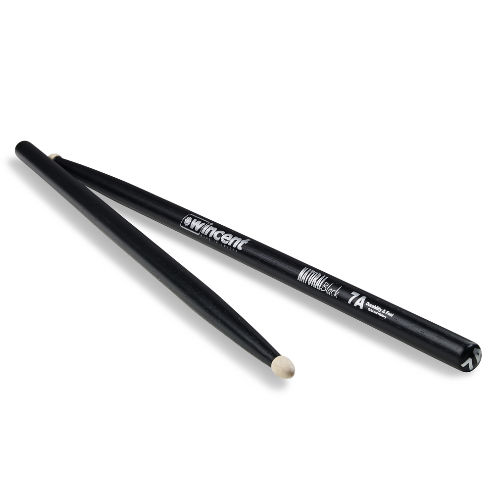 WINCENT HICKORY DRUMSTICKS NATURAL BLACK
