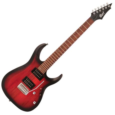 CORT ELECTRIC GUITAR X SERIES OPEN PORE BLACK CHERRY BURST